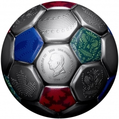 Серебряная монета 10 долларов Мяч, Чемпионат Мира по футболу ФИФА 2026 Соломоновы острова Ag 999, 93,3г., 2026г.